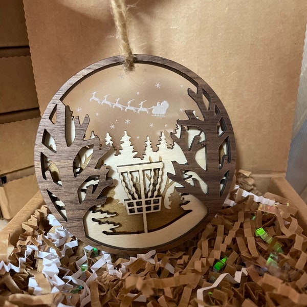 Merry Discmas - Disco in legno Golf Christmas Ornament - - A tema - Decorazioni per la casa - 2022