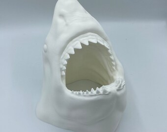 Great White Shark Faux Taxidermy Wall mounted Sculpture 3D printed themed Home decor