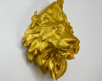 Leeuwenkop - nep - 3D-geprinte woondecoratie met thema - glow in the dark