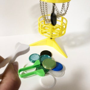 Mini Disc Golf Launcher & Tiny Disc Set. Color Mix. 3D Printed Toy. Goal/Basket Sold Separately image 4