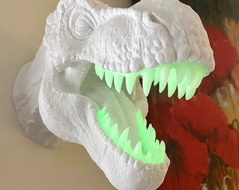 T-Rex nep taxidermie wandgemonteerde dinosauruskop 3D-geprint thema interieur gesprek stuk