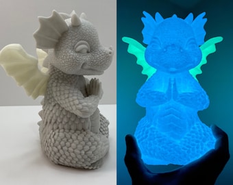 Namaste Dragon statue - home decor - themed - conversation piece - garden 3d printed figure - Yoga - Zen
