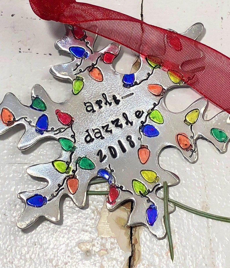 pewter snowflake 2019 Personalized Christmas ornaments personalized Christmas ornaments Hand Stamped Hand Stamped personalized Snowflake