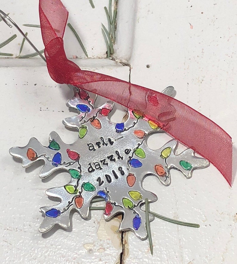 pewter snowflake 2019 Personalized Christmas ornaments personalized Christmas ornaments Hand Stamped Hand Stamped personalized Snowflake