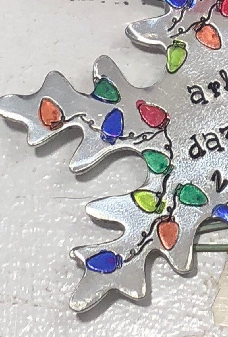 pewter snowflake 2019 Personalized Christmas ornaments personalized Christmas ornaments Hand Stamped Hand Stamped personalized Snowflake