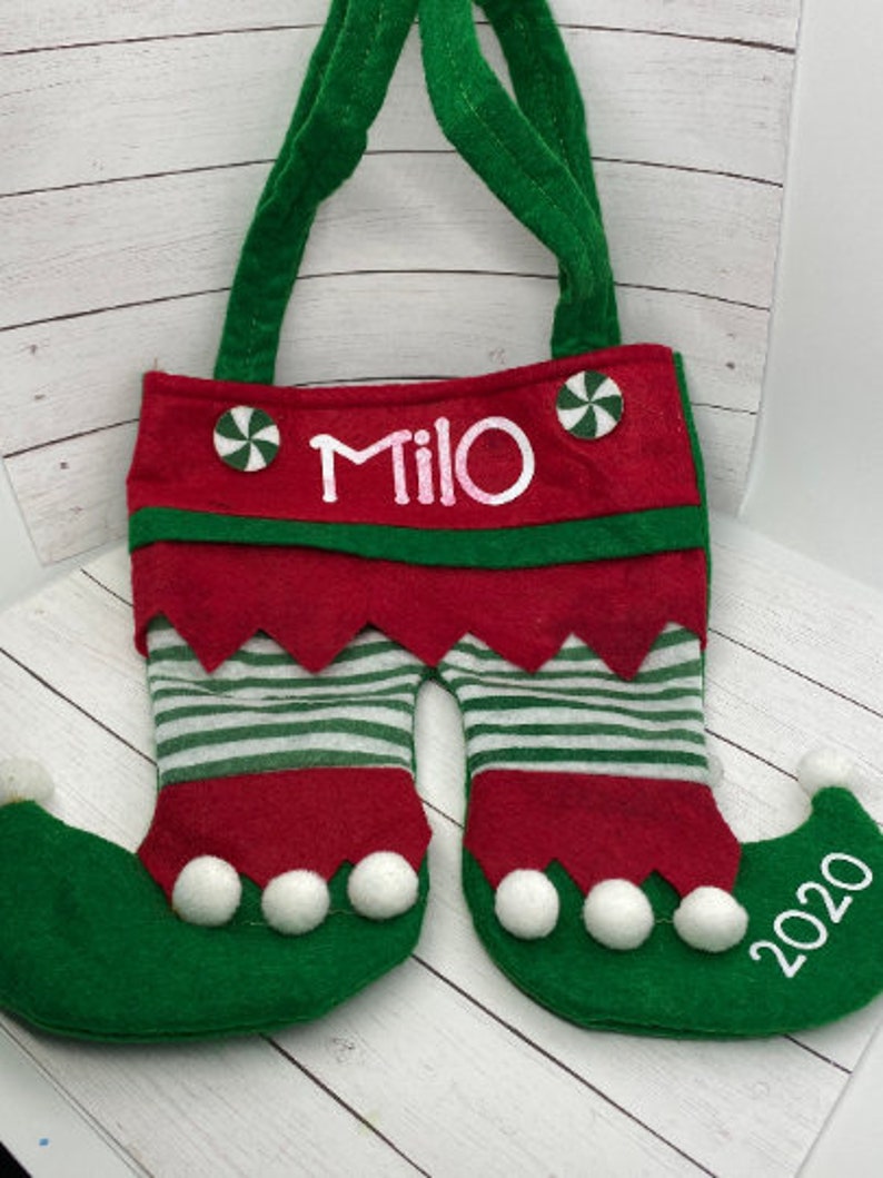 Elf Stocking Personalized Unique Stocking Santa Elf Holder Etsy