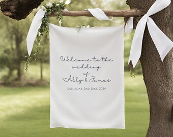 Fabric Linen | Weddinging Welcome Sign, Fabric Sign, Custom Wedding Signs, Wedding Welcome Signs, Fabric Wedding Signs, Personalized