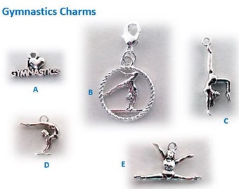 15x17mm,Wholesales Sporting Charms 25pcs Double Sided Gymnastics Charms DIY jewelry supply Metal Sports Jewelry Gymnastics Girl Charms