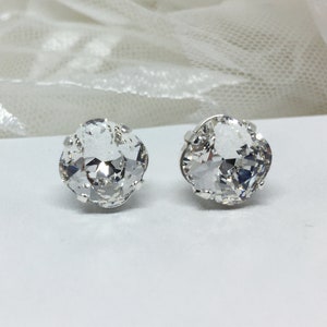 10mm Swarovski Crystal Clear Square Earrings, April Birthstone, You ...