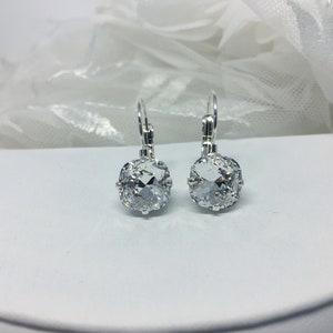 10mm Swarovski Crystal Clear Square Earrings April - Etsy