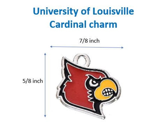 Louisville Cardinals Sterling Silver and Enamel Charm