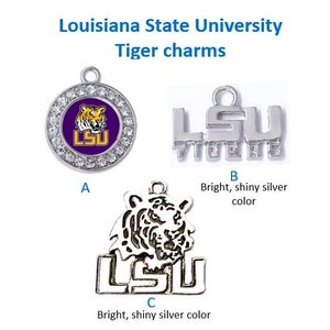 LOUISIANA STATE LSU TIGERS * Stainless Steel & Black Keychain w/School  Logo NCAA