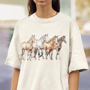 Comfort Colors Horse T-Shirt, Vintage Cowgirl Western Wear, tshirt with horses, Country T Shirt, Horse Lover Gift, Southern vibe with Horses