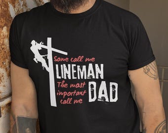 Camiseta de papá liniero: Padre electricista, orgullo obrero