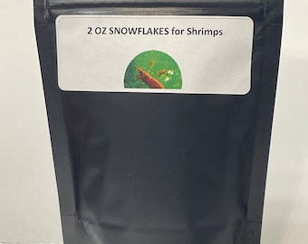 2OZ Snow Flake aquarium fishes, shrimps, snails, crayfishes, crabs organic food enriched protein, no cloudy water