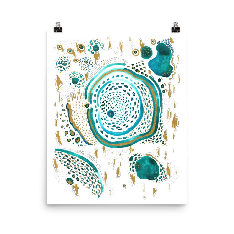 Teal Abstract Art Print Teal Abstract Painting Teal Wall Etsy