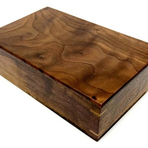 Walnut Keepsake Box on Hold for Holly, Small Wooden Jewelry Box, Wood Pencil Box, Wood Pen Box, Office Supplies Box