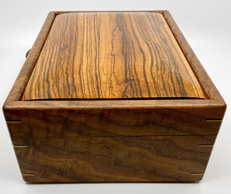 Zebrawood Box Large Wood Jewelry Box Wood Valet Box for