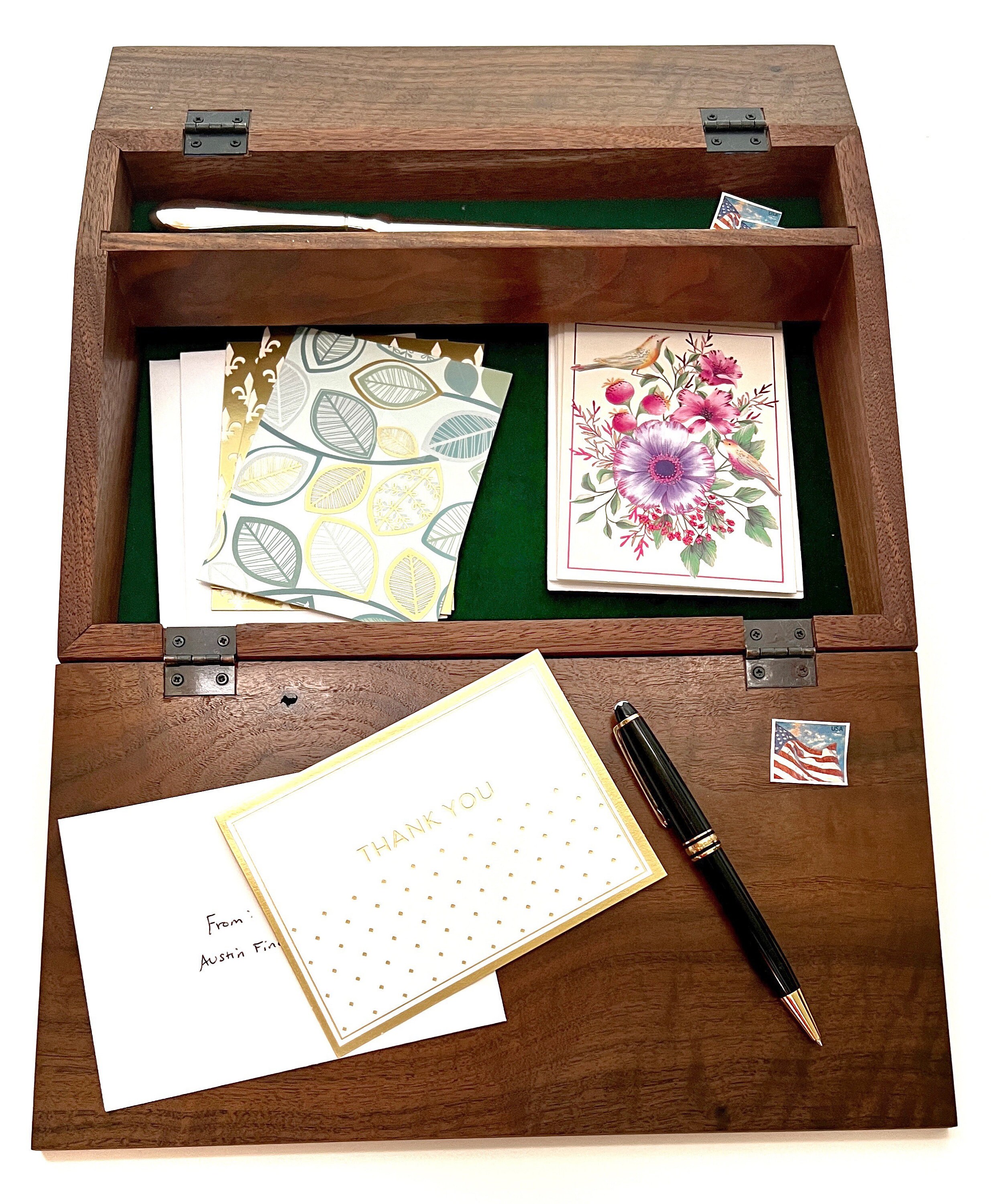 Walnut Lap Desk Portable Writing Desk Wooden Writing Slope Etsy