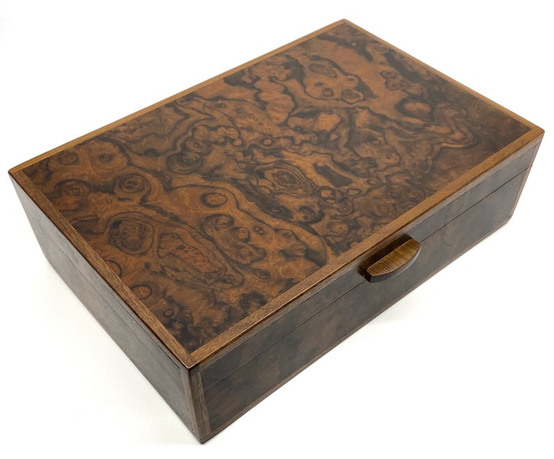 Jewelry Storage Organizer Wood Keepsake Box Walnut Jewelry Box Storage Box with Lid Large Wood Jewelry Box Walnut Valet Box for Men