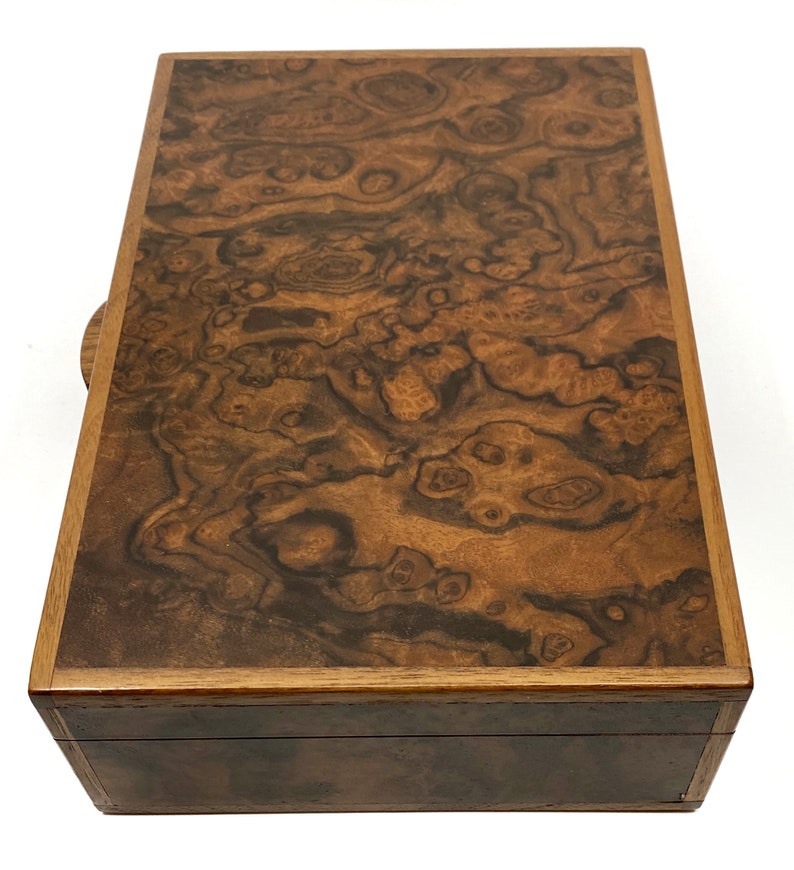 Jewelry Storage Organizer Wood Keepsake Box Walnut Jewelry Box Storage Box with Lid Large Wood Jewelry Box Walnut Valet Box for Men