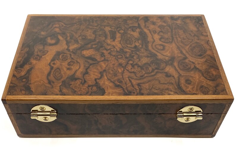 Jewelry Storage Organizer Wood Keepsake Box Walnut Jewelry Box Storage Box with Lid Large Wood Jewelry Box Walnut Valet Box for Men