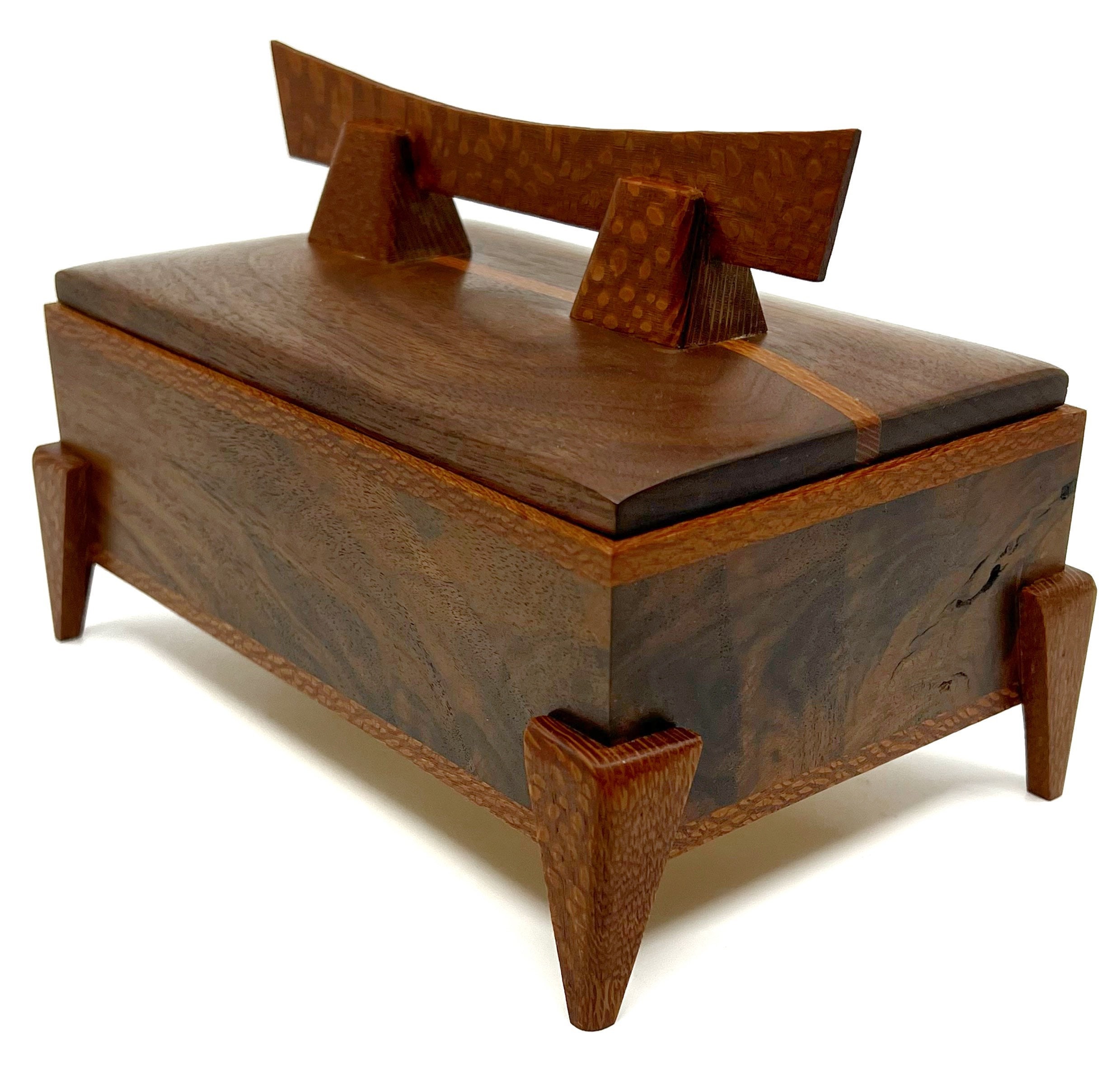 Wood Pagoda Box Small Wood Jewelry Box Handmade Walnut Etsy