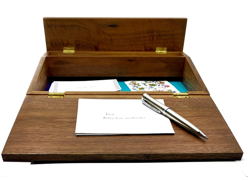 NEW Walnut Lap Desk Portable Writing Desk Wooden Writing Etsy