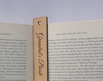 Personalized Birch Wood Bookmark: Engraved Bookworm Gift