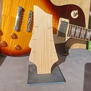 Plektrumhalter im Stil eurer Lieblings-Gitarrenkopfplatte.