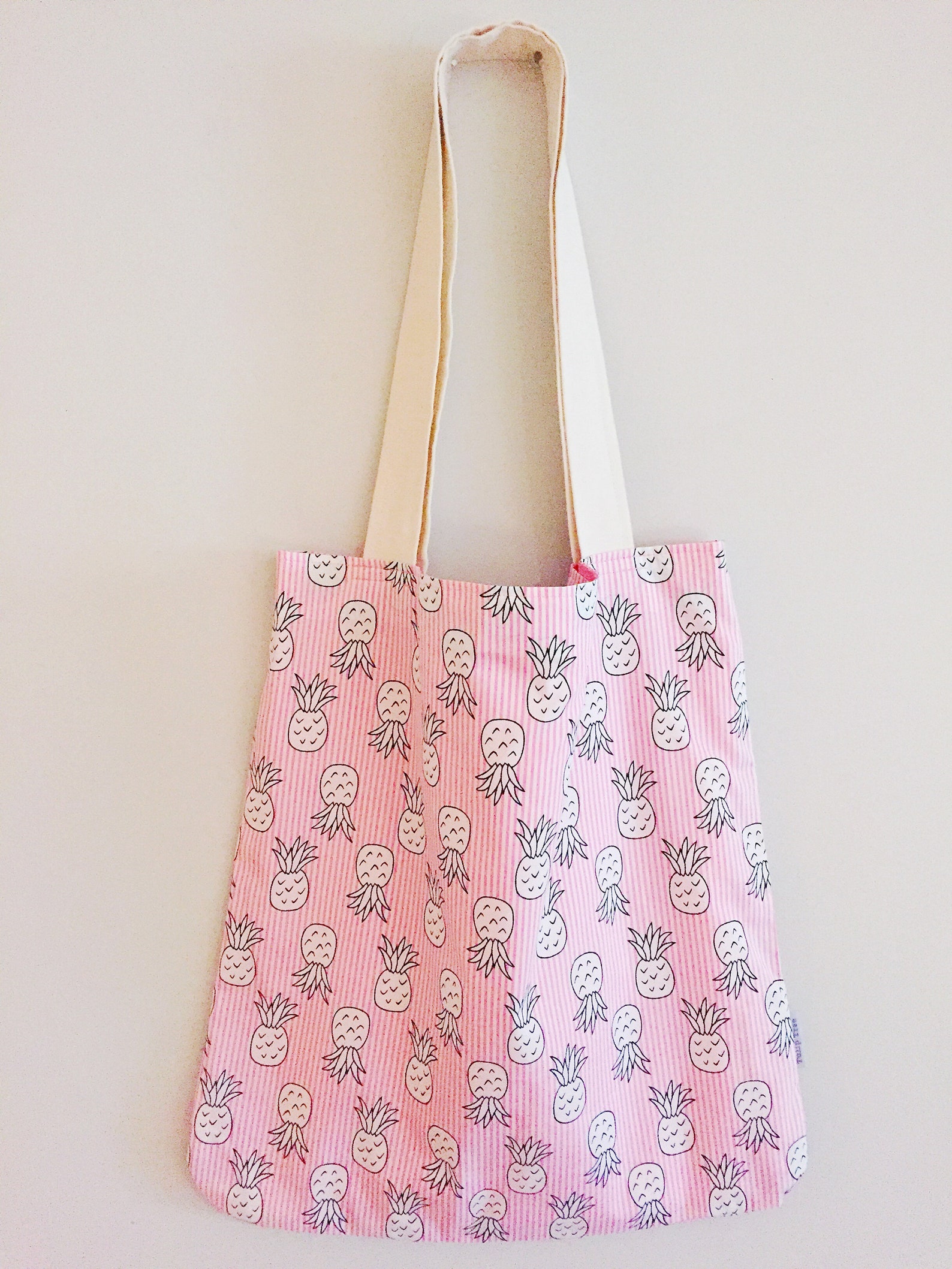 Pink Pineapple Tote Bag Summer Pineapple Tote Bag Beach | Etsy