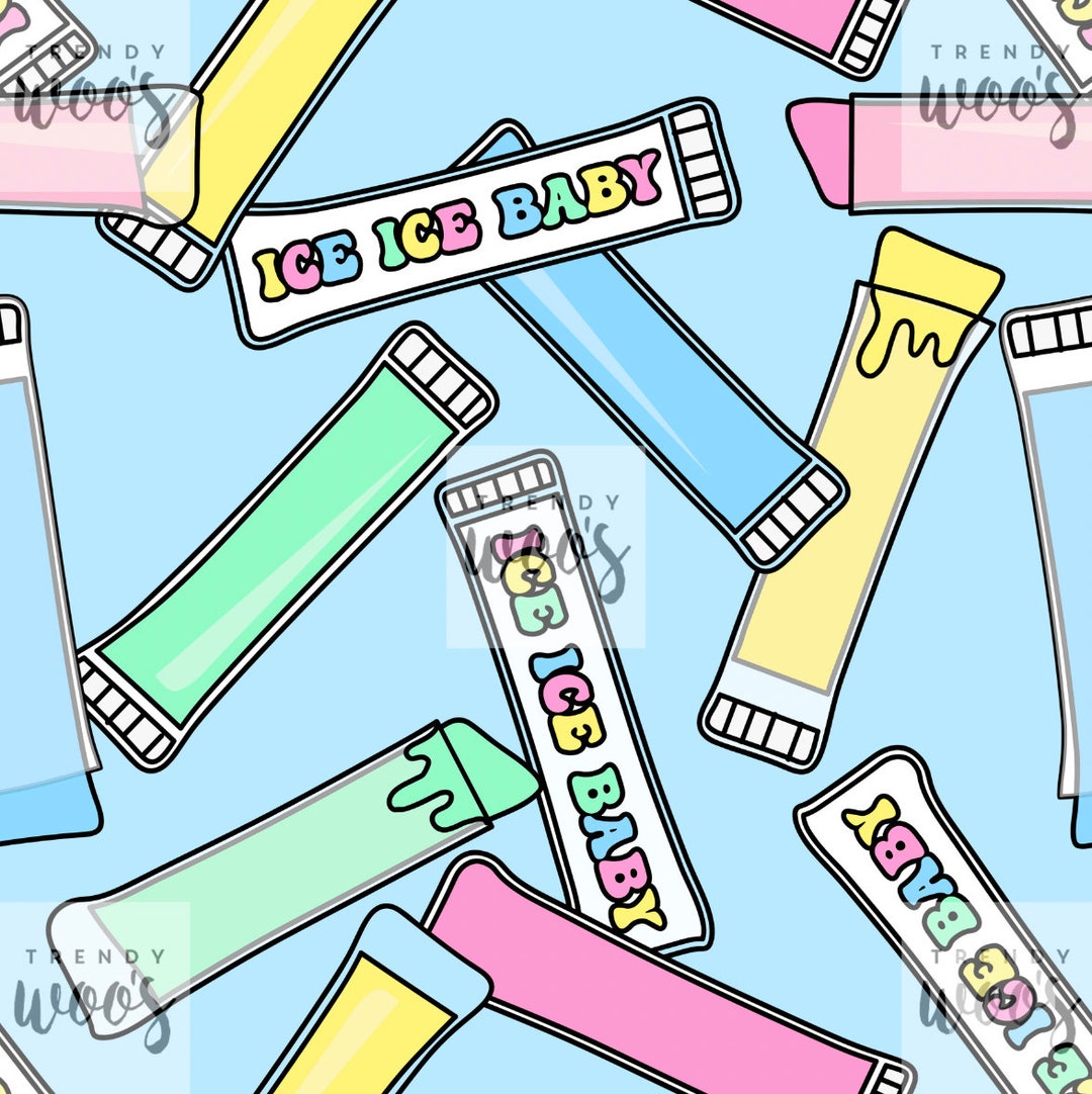 Ice Ice Baby Ice Pop Popsicle Ice Lolly IceCream Summer Retro Etsy