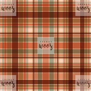 Autumn Check Brown Vintage Gingham Seamless Pattern / Fabric Design / Surface Pattern / Digital Pattern