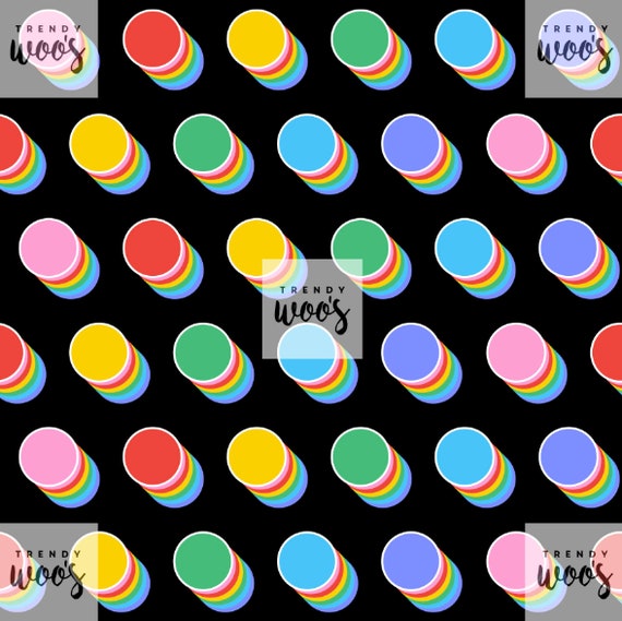 3D Spots Cosmic Kid Slogan Rainbow Seamless Pattern / Fabric.
