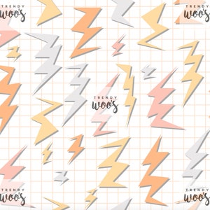 Lightning Pastel Retro Boho Seamless Pattern / Fabric Design / Surface Pattern / Digital Paper / Digital Download / Digital Pattern