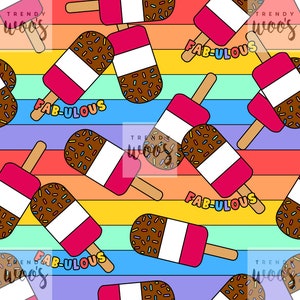 Eis Sommer Fab Lolly Retro Regenbogen Streifen Muster / Stoffdesign / Oberflächenmuster / Digitales Papier / Digitales Muster