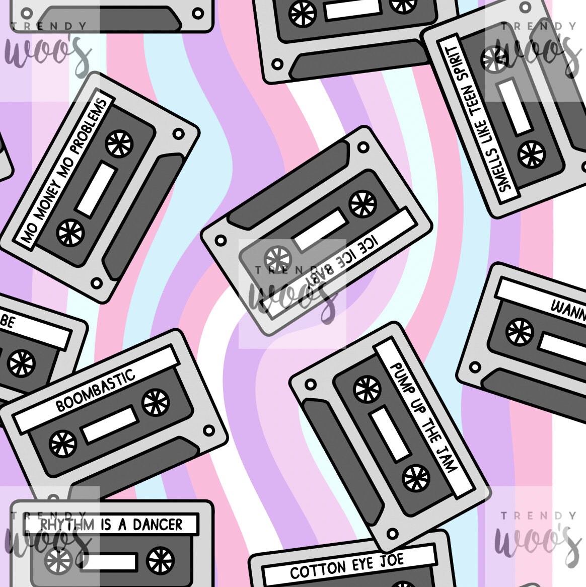 1990er 90er Kassetten Retro Nahtloses Muster Stoffdesign Etsy