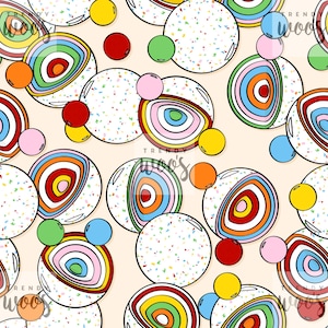 Gobstopper Gumball Candy Sweets Pastel Seamless Pattern / Fabric Design / Surface Pattern / Digital Paper / Digital Pattern