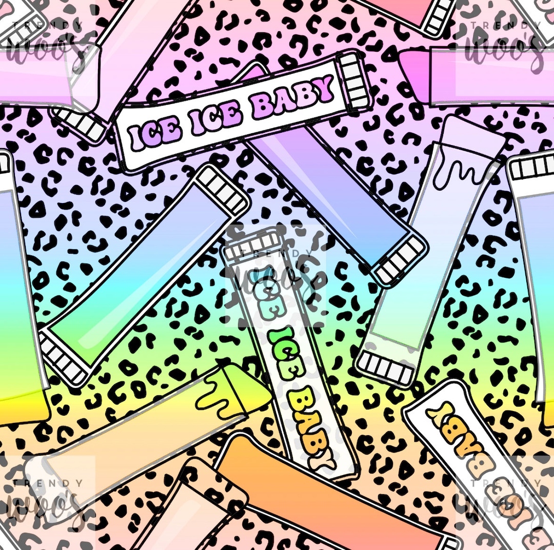 Ice Ice Baby Ice Pop Popsicle Ice Lolly Summer Retro Leopard Etsy