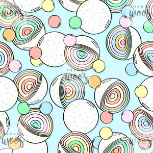 Gobstopper Gumball Candy Sweets Pastel Seamless Pattern / Fabric Design / Surface Pattern / Digital Paper / Digital Pattern