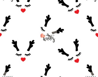 Cute Reindeer Christmas Xmas Seamless Pattern / Fabric Design / Surface Pattern / Digital Paper / Digital Pattern