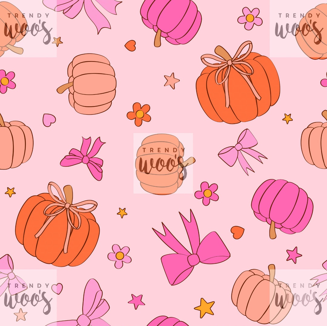 Bow Cute Halloween Pumpkin Fall Autumn Retro Pink Pastel Kawaii ...