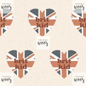 Brit Kid Britain United Kingdom Love Seamless Pattern / Fabric Design / Surface Pattern / Digital Paper / Digital Download / Digital Pattern