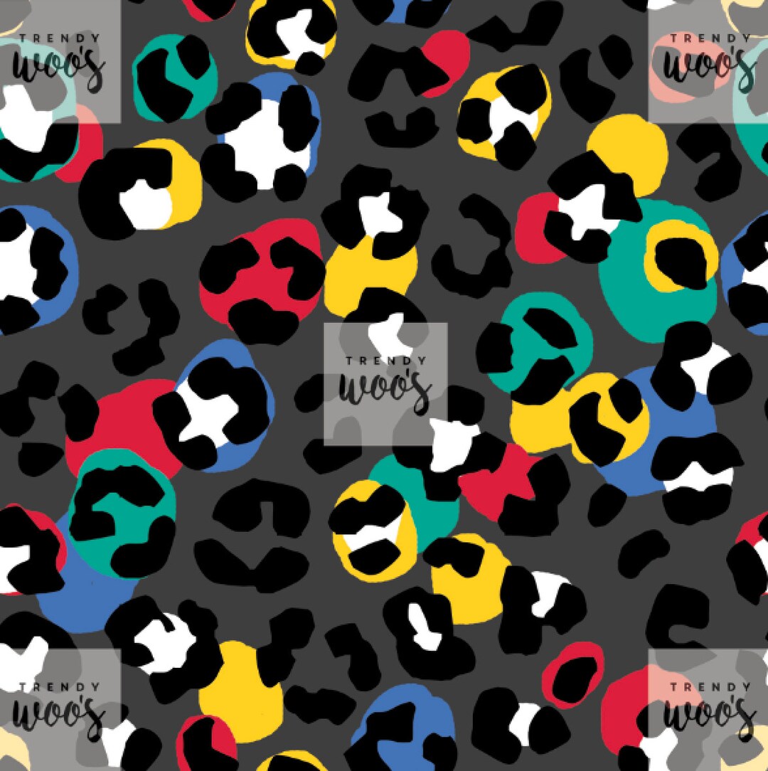 Rainbow Retro Leopard Print Seamless Pattern / Fabric Design / Surface ...