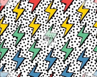 Lightning Thunder Rainbows Seamless Pattern / Fabric Design / Surface Pattern / Digital Paper  / Digital Download / Digital Pattern