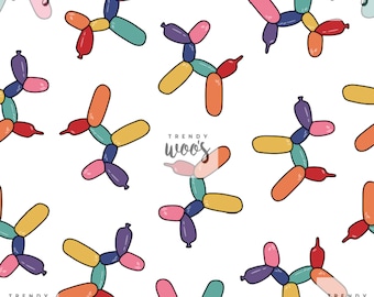 Balloon Dogs Seamless Pattern / Fabric Design / Surface Pattern / Digital Paper  / Digital Download / Digital Pattern