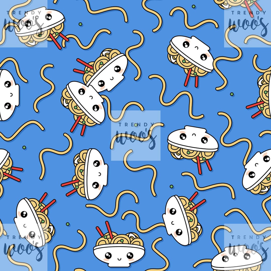 Cute Ramen Pattern Ramen Noodles Asian Cute Kawaii Take Out Fast Food Seamless Pattern ...