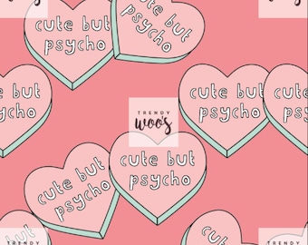 Cute But Psycho Seamless Pattern / Fabric Design / Surface Pattern / Digital Paper  / Digital Download / Digital Pattern