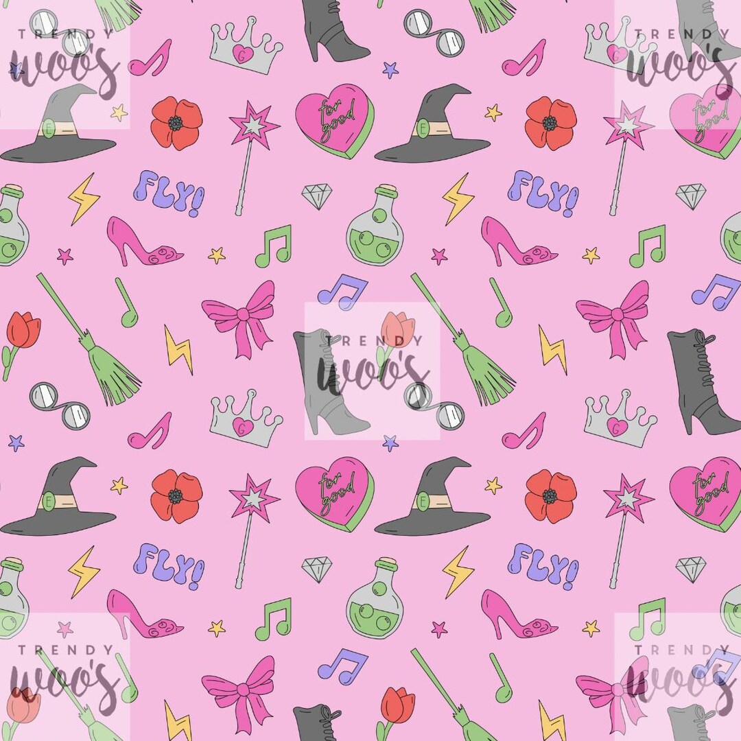 Pink Wizard Pattern For Good Witch Wizard Movie Magic Gravity Musical Pastle Pink Seamless ...