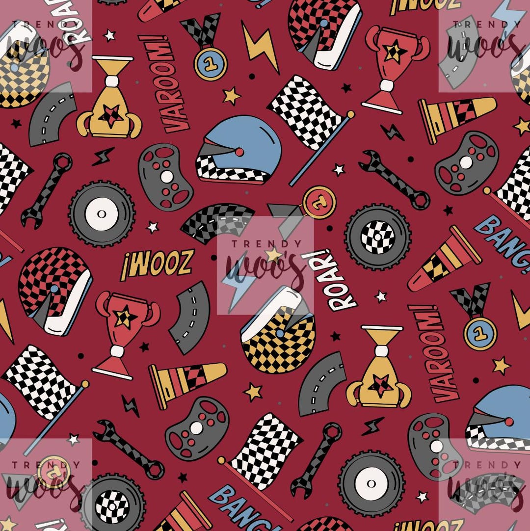 Motorsport Race Racing Car Sport Boys Retro Vintage Red Monochrome ...